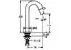Einhebelmischer mit gebogener Auslaufform, Anschlussgewinde G1/2, Gesamtmaß 200 mm, zur Verwendung in Badezimmern. Von der Marke HANSA.